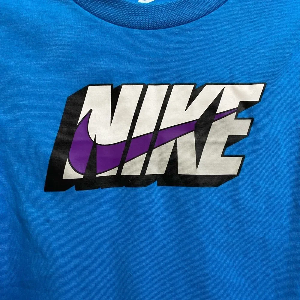 NWT Nike Toddler Long Sleeve Logo T-Shirt Tee Size 2T 1-2 Years Blue Vacation